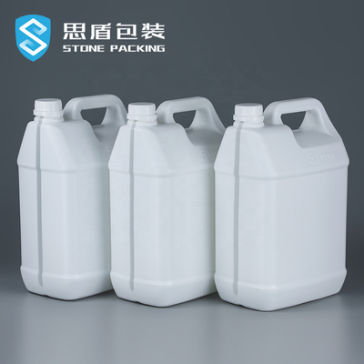220G مربع زجاجة HDPE فارغة عبوات 5L حمض القلوي مقاومة