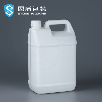 220G مربع زجاجة HDPE فارغة عبوات 5L حمض القلوي مقاومة