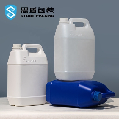 زجاجة بلاستيكية كيميائية يومية 35 مم HDPE 5 لتر طبل بلاستيك 192 * 125 * 305 مم