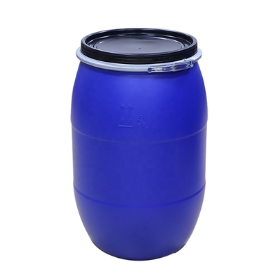 160L 160KG عبوات كيميائية بلاستيكية HDPE طبل بلاستيك بحلقة طارة حديدية