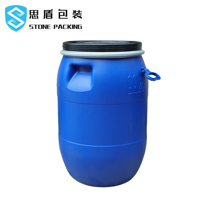 جولة بلاستيكية HDPE 100٪ 120l برميل كيميائي أزرق مفتوح من الأعلى