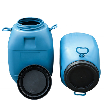 HDPE 100٪ 60L الأزرق HDPE حاوية بلاستيكية طبل مع غطاء