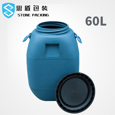 HDPE 100٪ 60L الأزرق HDPE حاوية بلاستيكية طبل مع غطاء
