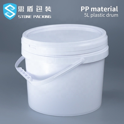 Dia 222mm PP White 5L عبوات بلاستيكية دائرية كيميائية 360g