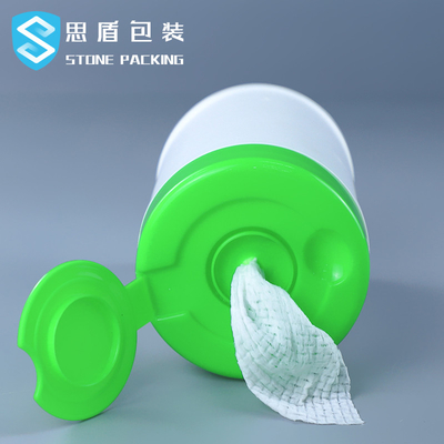 غطاء برغي شفاف HDPE مناديل مبللة عبوة بلاستيكية 900 جرام